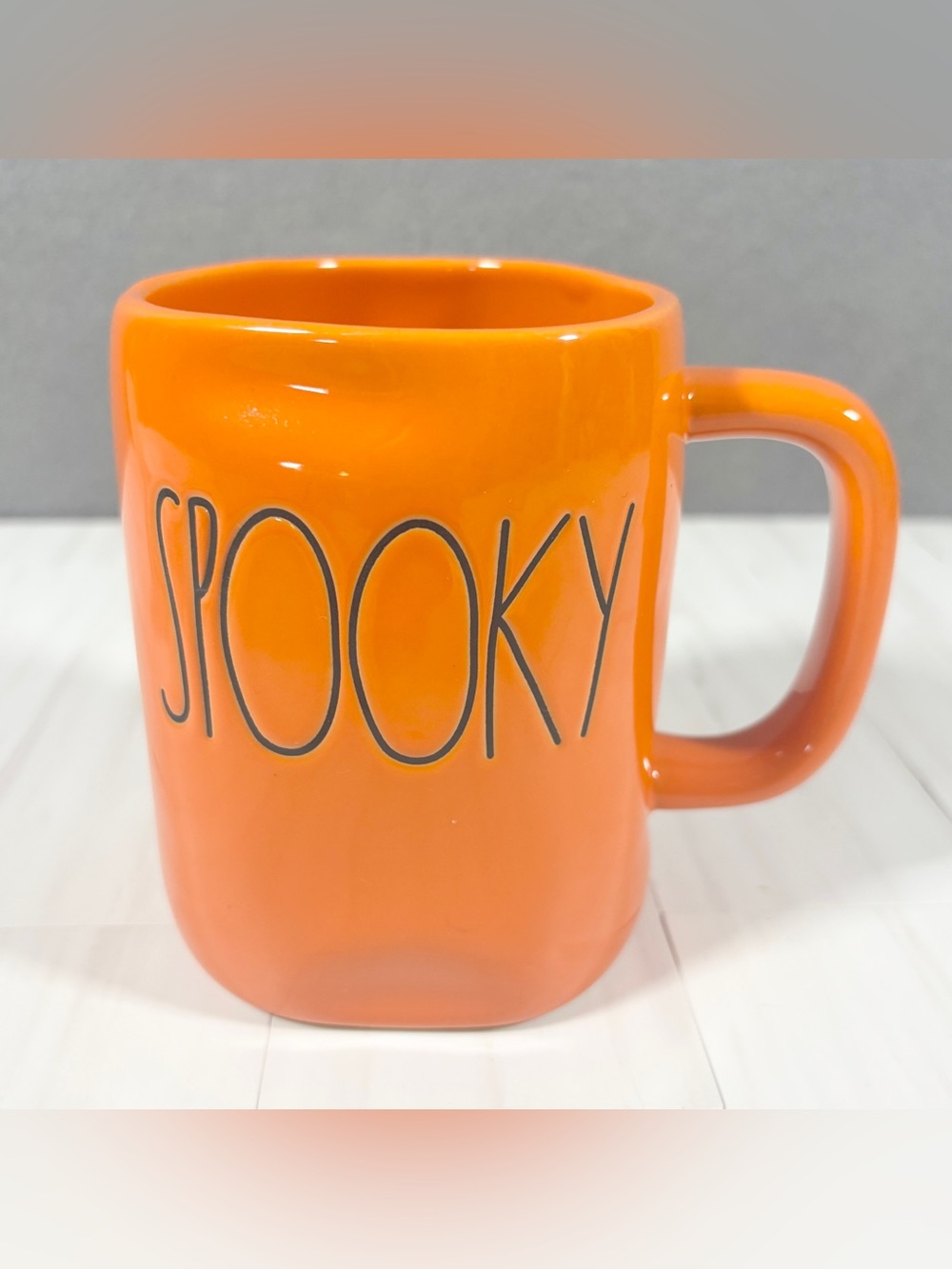 New RAE DUNN SPOOKY Mug Halloween Orange Coffee LL Cup NWT